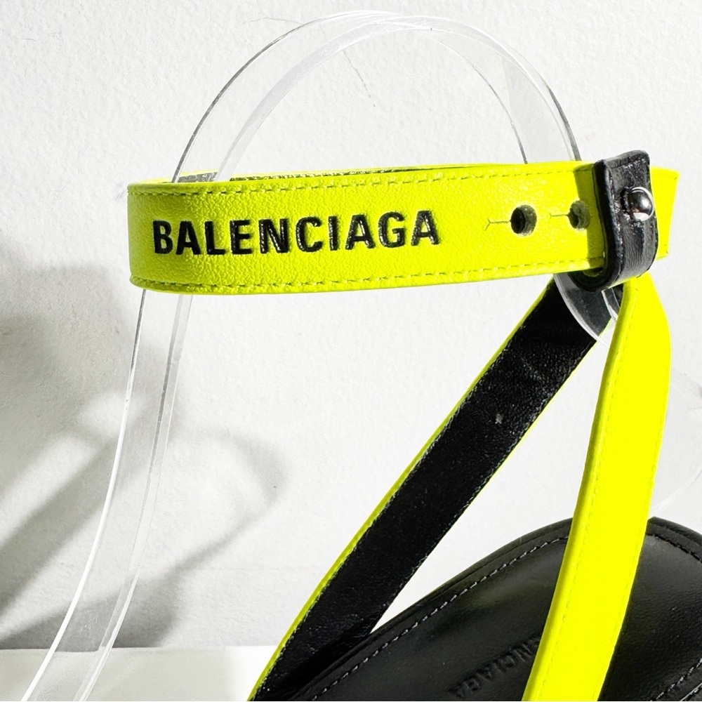 New Balenciaga Neon Yellow and Black Heels - Picture 4 of 8